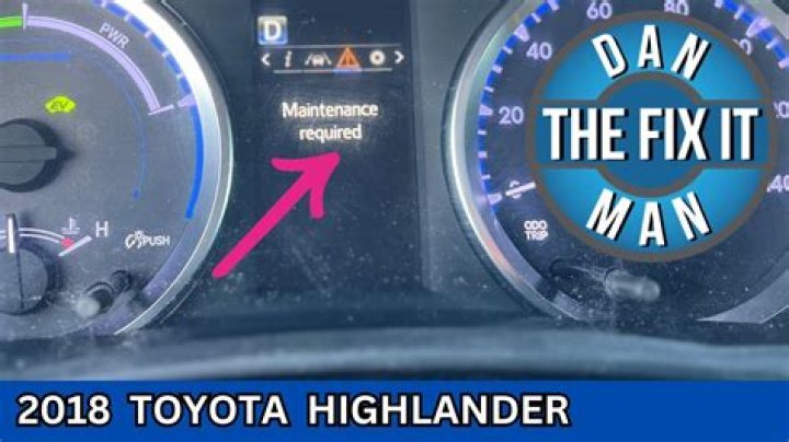 Quick Answer: How To Clear The Maintenance-Required Light On Toyota Highlander