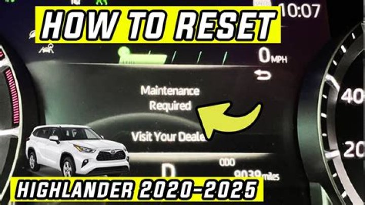 Quick Answer: How To Reset Maintenance Light On 2008 Toyota Highlander Hybrid