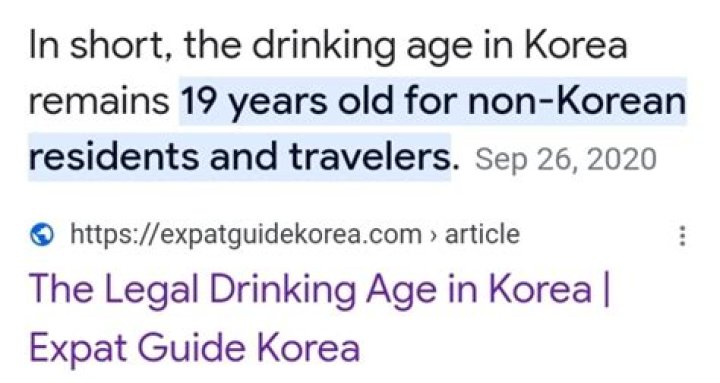 What Age Are You Allowed To Drink In Korea