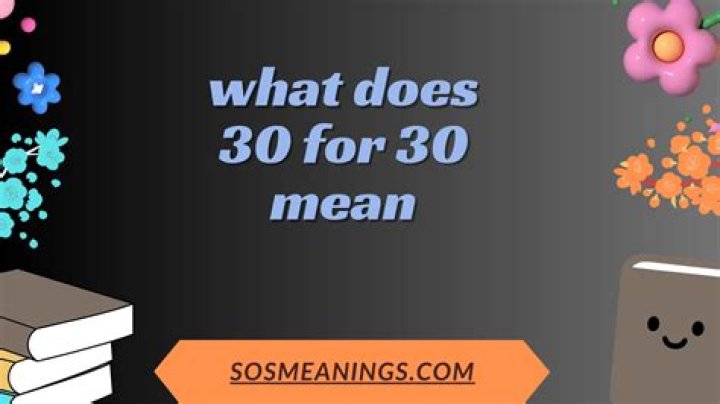 What Does 30 For 30 Mean Espn
